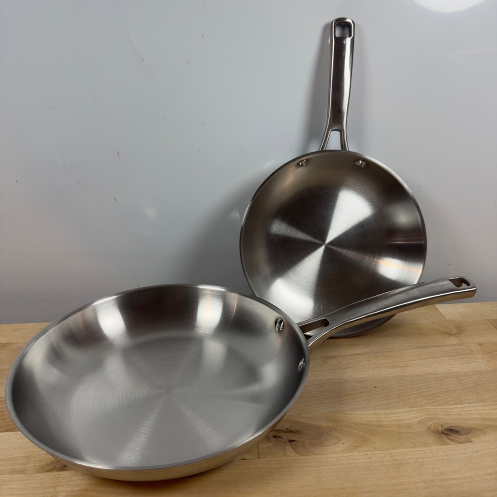 Calphalon Stainless Steel Frying Pan Set 8" 10" Skillets 1388 1390 Induction